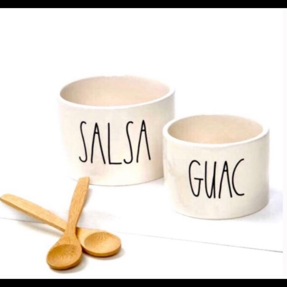 Rae Dunn SALSA & GUAC Bowl and Spoon Set- New in Box